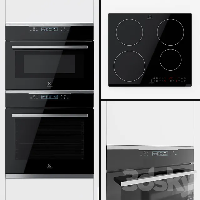 Electrolux – an Oke8 C31 X Oven a Vkk8 E00 X Compact Oven and An Ime6440 Kf Hob. 3ds Max