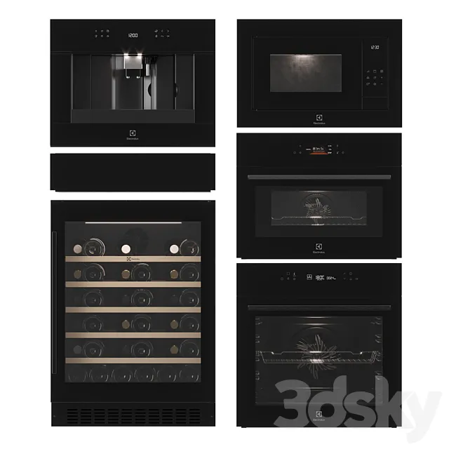 Electrolux kitchen appliances set 01 3ds Max