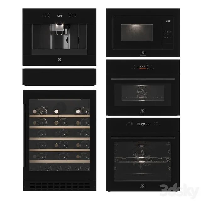 Electrolux kitchen appliances set 01 3dsMax Model