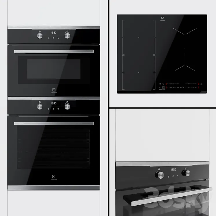 Electrolux – OKE6P71X oven VKL6E40X and IPE6455KF hob. 3DS Max