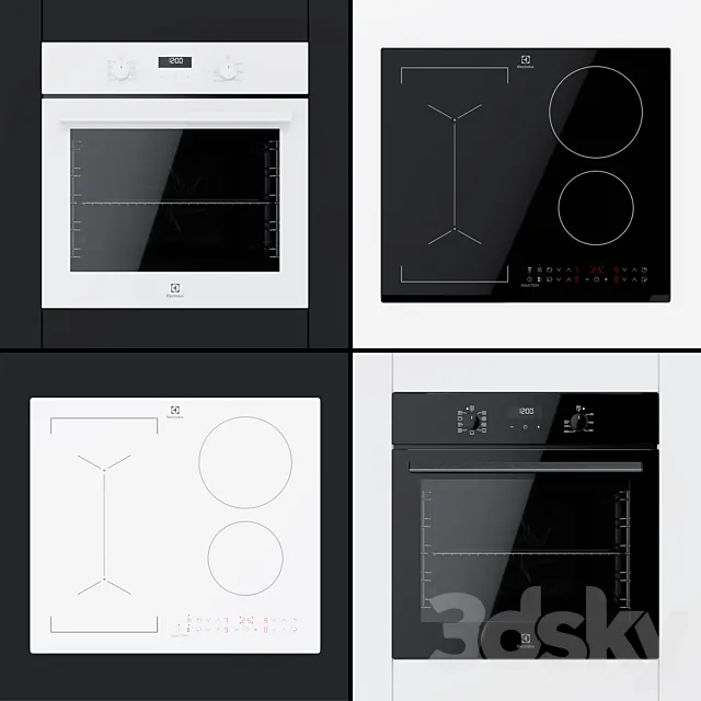 Electrolux – Oven Oee5 H71 Z and Oef5 H70 V Hobs Ipe6443 Kfv and Ipe6443 Wfv. 3ds Max