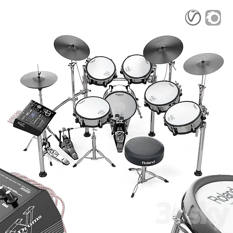 Electronic drums Roland TD30-KV 3DS Max