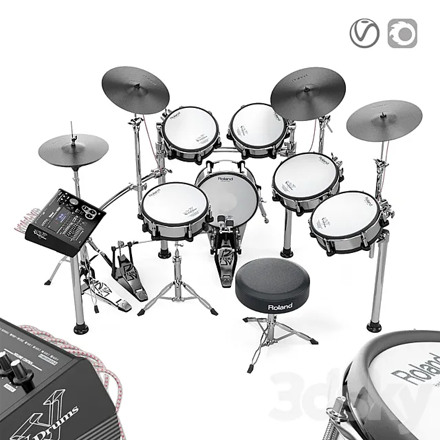 Electronic drums Roland TD30-KV 3DSMax File