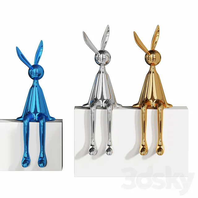 Electroplated Rabbit Decor 3ds Max