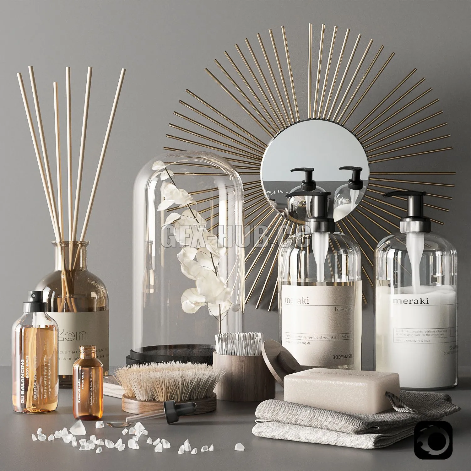 Elegant bathroom accessories 3dsMax Model