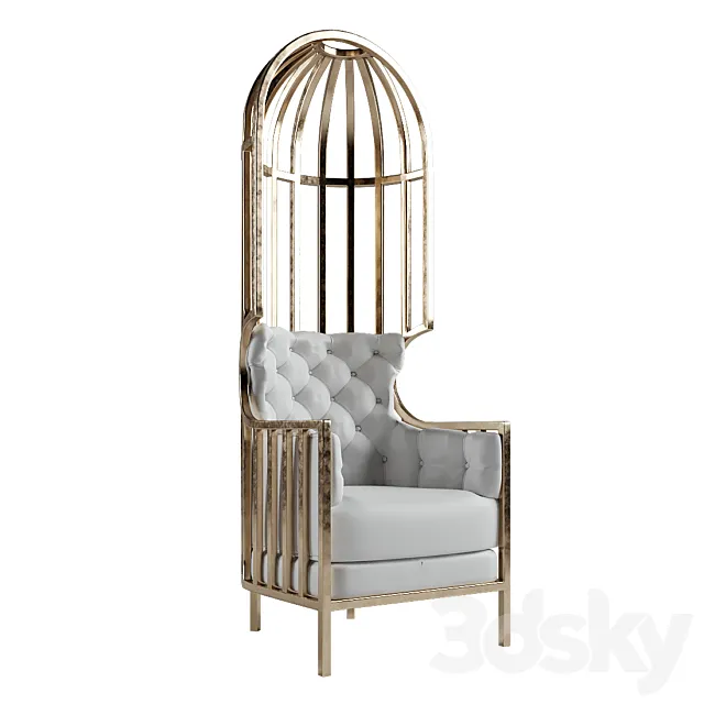 Elegant cage chair Eichholtz Bora Metropolis Porter 3DS Max Model