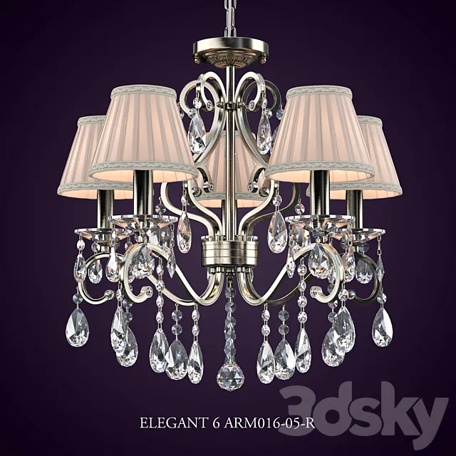 Elegant Chandelier 6 ARM016-05-R 3DS Max Model