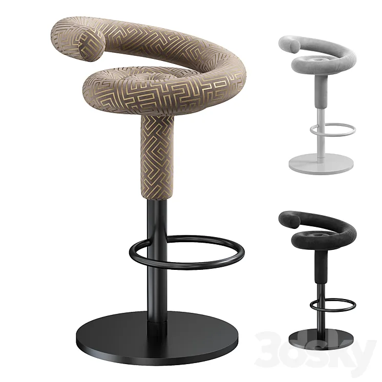 Elegant contemporary sweep bar stool 3DS Max Model
