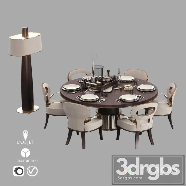 Elegant Round Dining Table 02 3dsmax Download