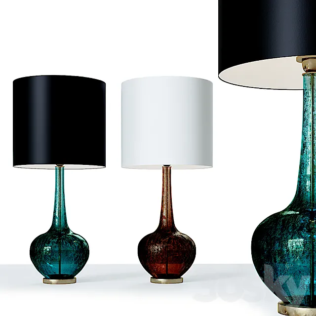 Elegant Studio Art Glass Buffet Lamp 3DSMax File