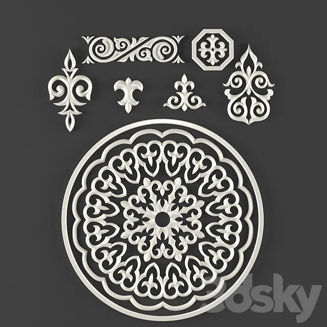 Elements of national ornament 3DSMax File