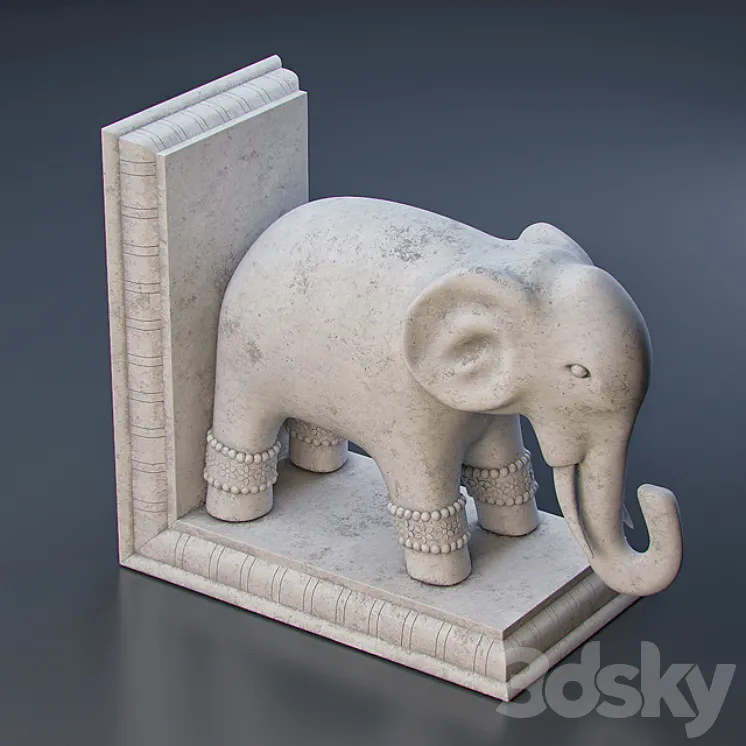Elephant bookend 3DS Max