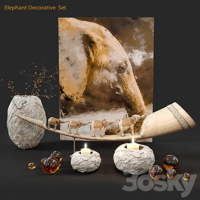 Elephant decorative set 3DSMax File