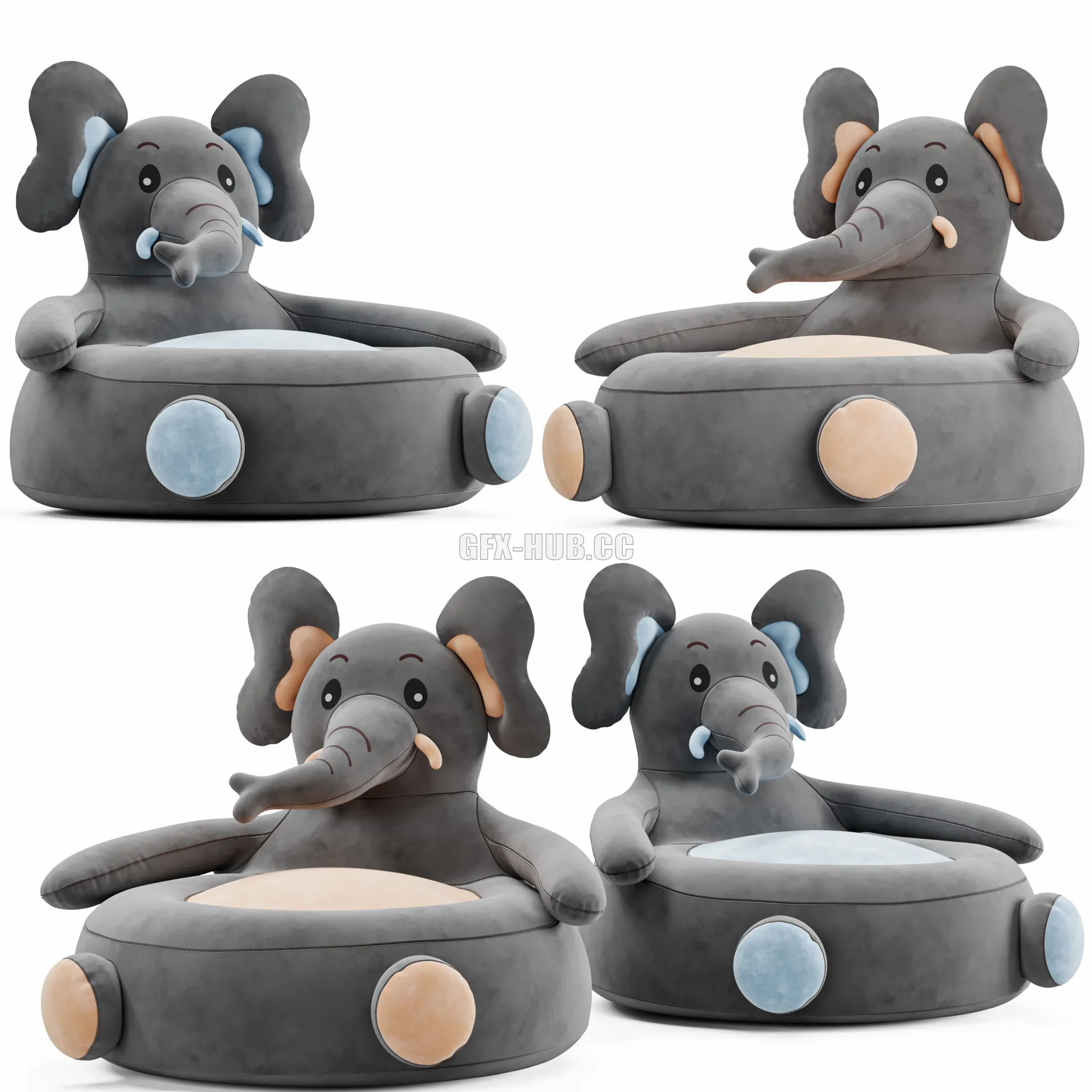 Elephant kids chair 3dsMax Model