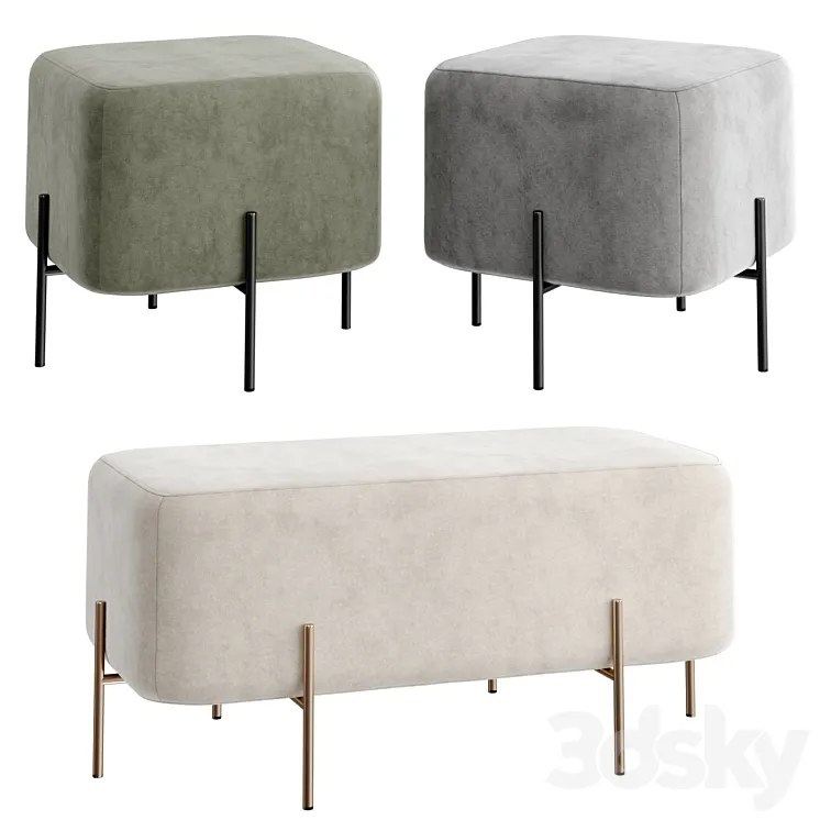ELEPHANT Pouf and Bench 3DS Max Model
