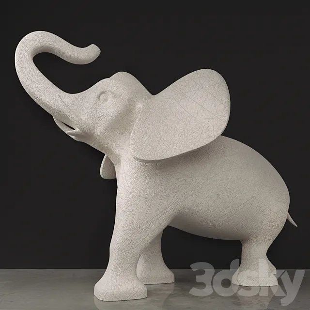 Elephant statue 3DS Max Model