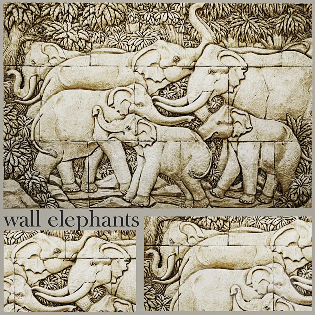 Elephants. 3DS Max Model