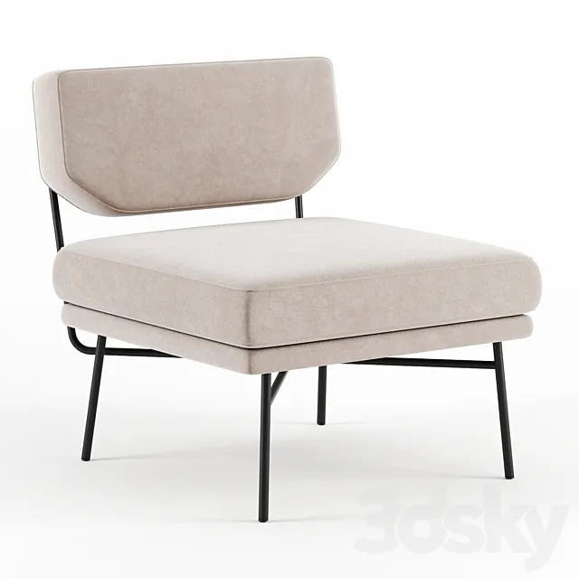 Elettra lounge chair by Arflex 3DS Max Model