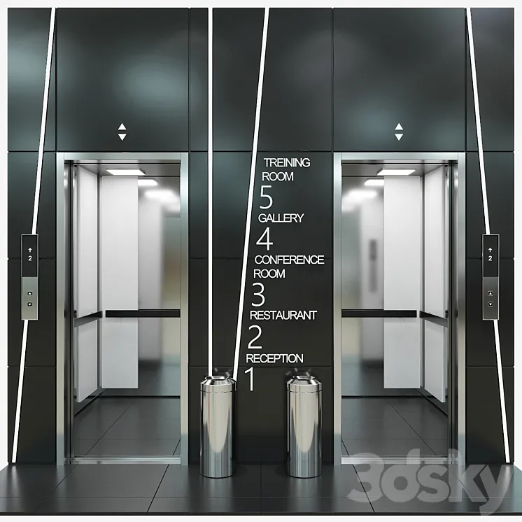 Elevator 4 3DS Max Model