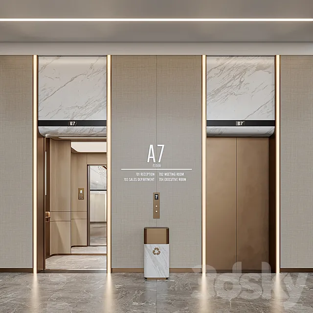 Elevator Lobby Design 03 3ds Max