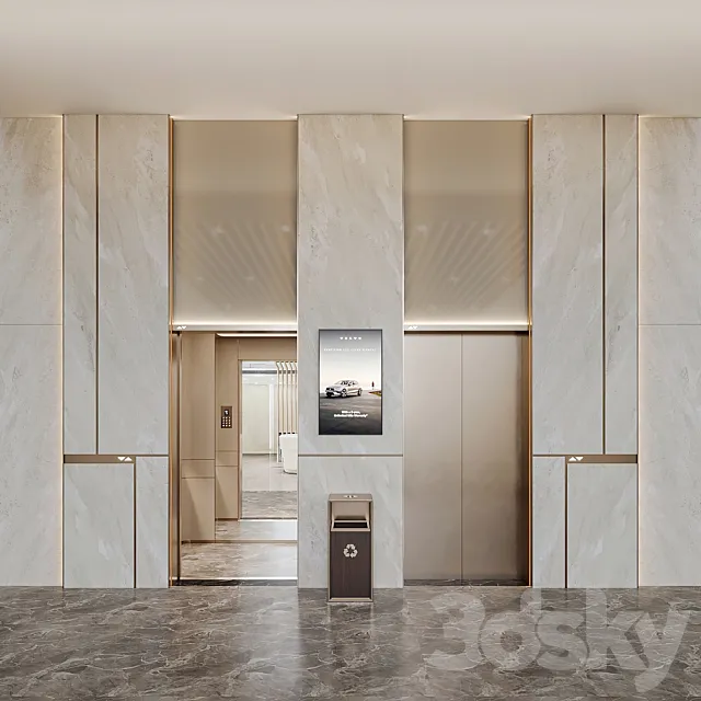 Elevator Lobby Design 06 3ds Max