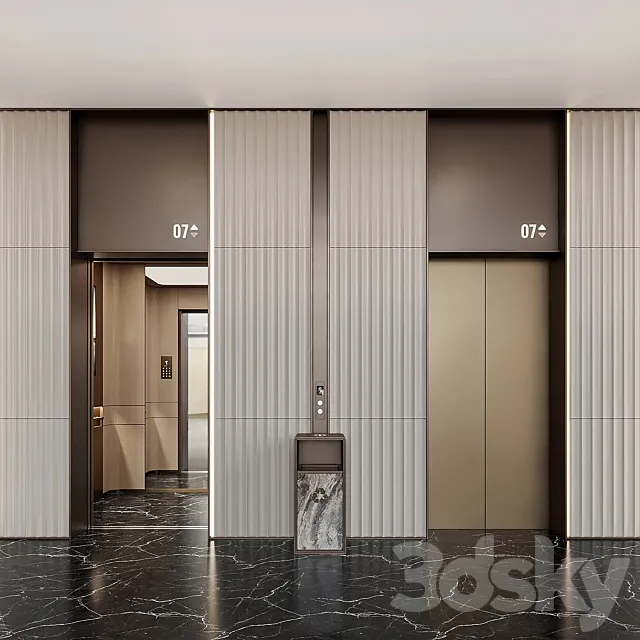 Elevator Lobby Design 09 3ds Max