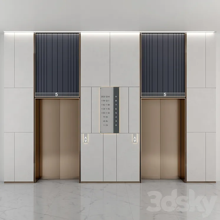 ELEVATOR LOBBY DESIGN 3 3DS Max