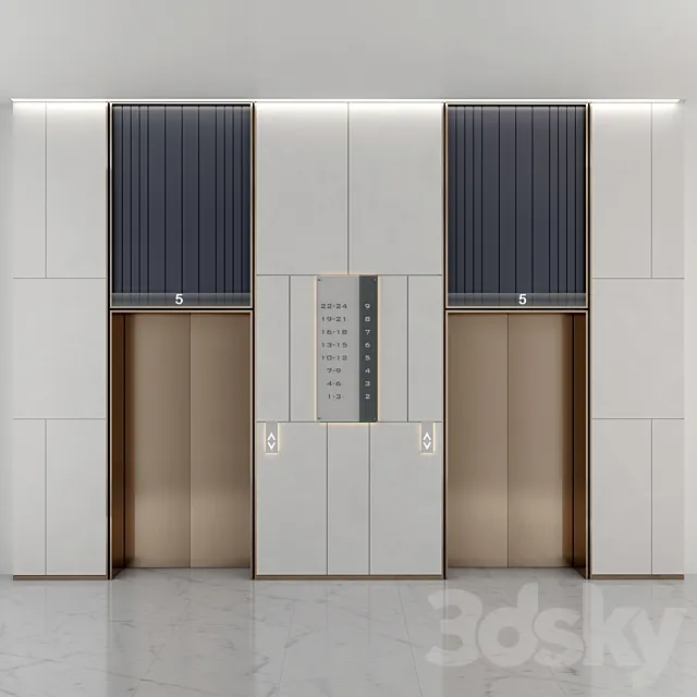 ELEVATOR LOBBY DESIGN 3 3DSMax File