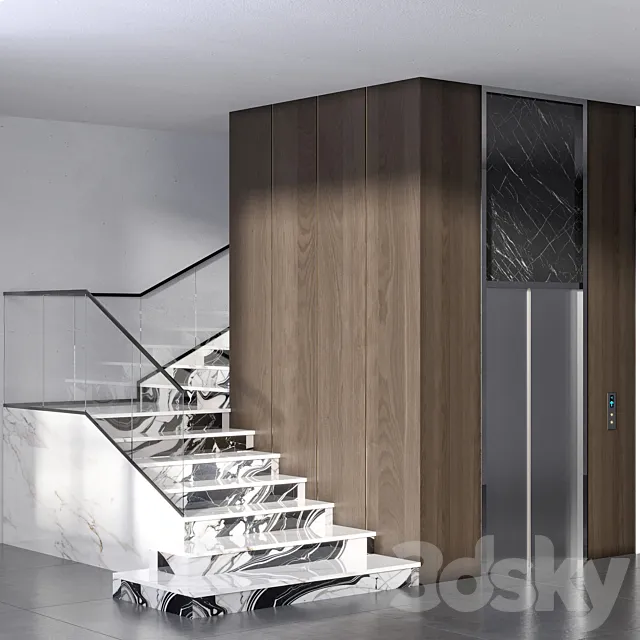 Elevator&stair No1 3ds Max