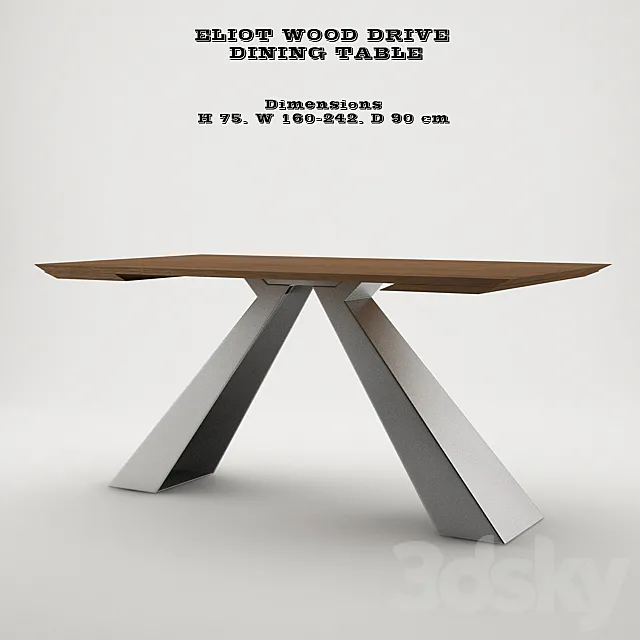 Eliot Wood Drive Dining Table 3DSMax File
