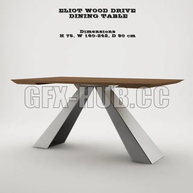 Eliot Wood Drive Dining Table 3dsMax Model