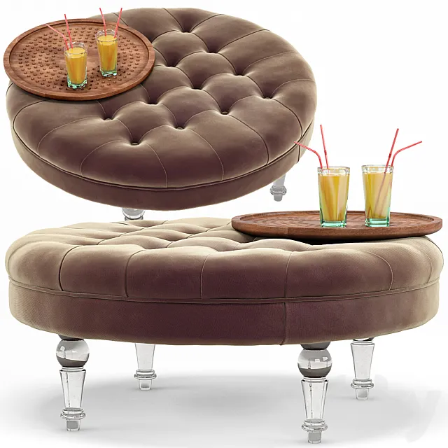 Elisa Modern Classic Round Ottoman 3ds Max