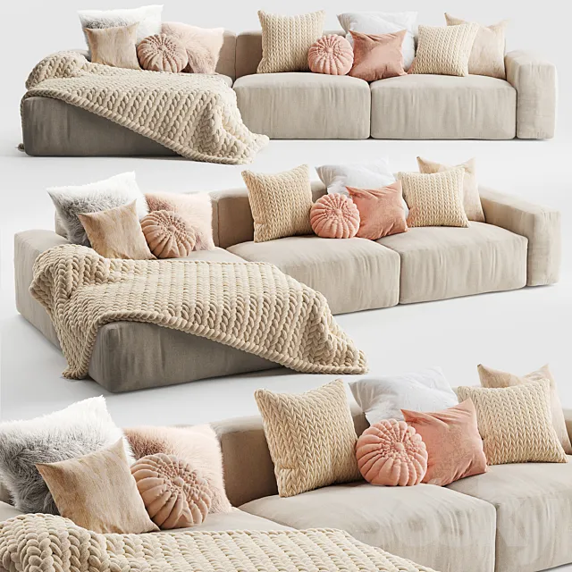 Elise Corner Sofa Chaise 3DS Max Model