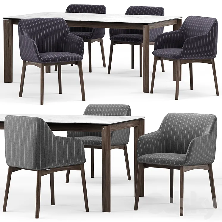 Elle chair and Alpha table – Calligaris 3DS Max
