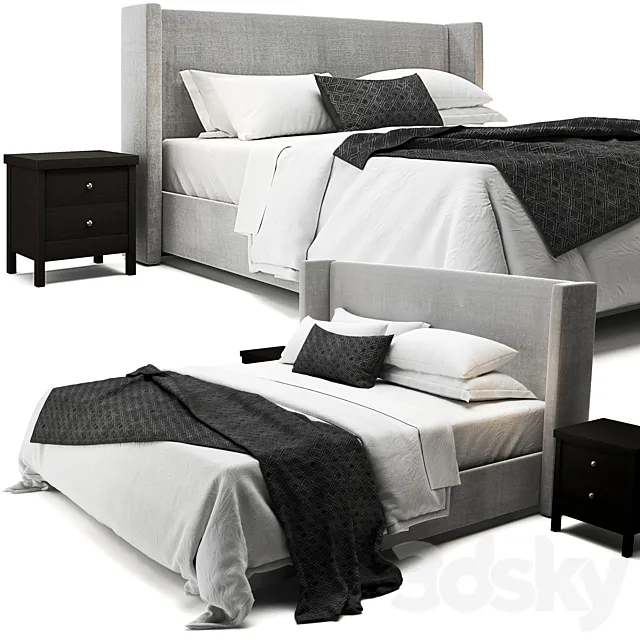 Elliot Shelter Upholstered Bed 3DSMax File