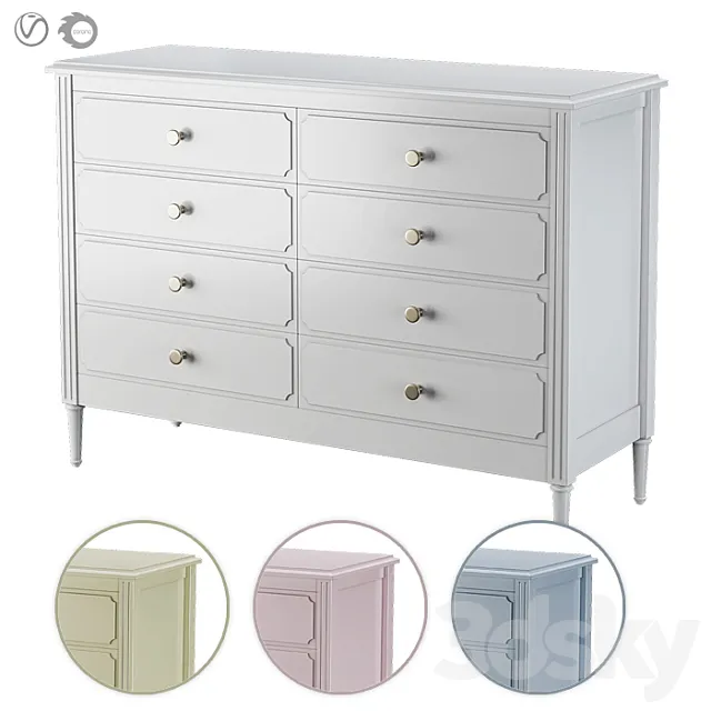 Ellipse Chest of drawers Elit 8 drawers 3ds Max