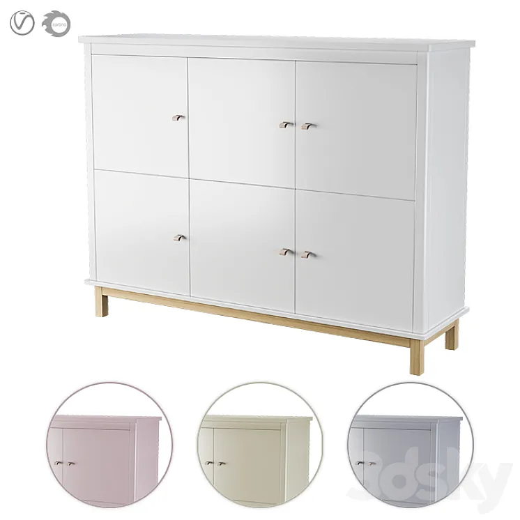 Ellipse Wardrobe Classic low in four colors 3DS Max