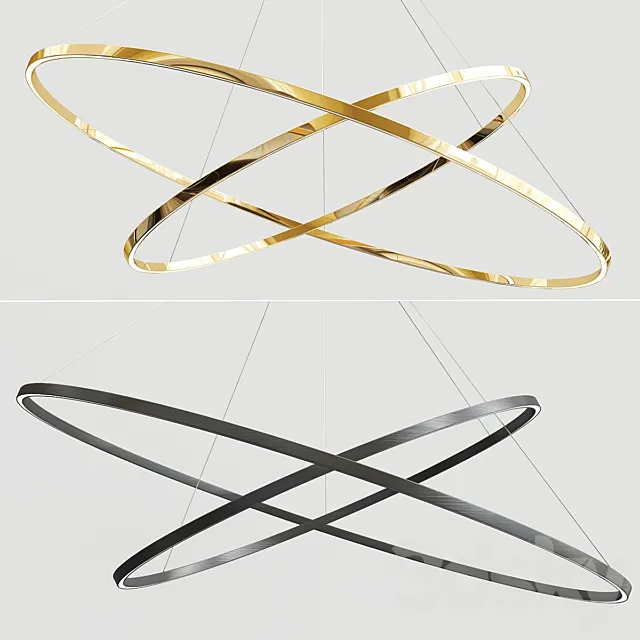 Ellisse Pendant Double Mega Ring Light 3ds Max
