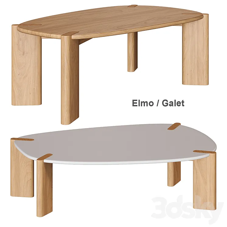 Elmo \/ Galet Coffee table La Redoute 3DS Max Model