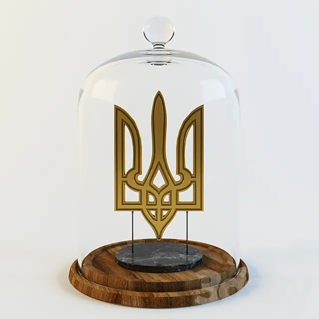 Emblem of Ukraine (Golden Trident under the bulb) 3ds Max