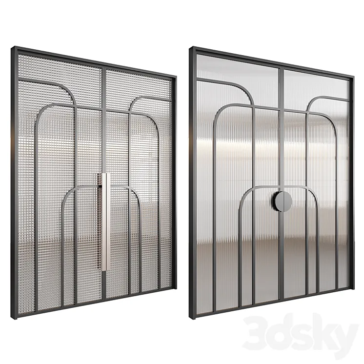 Embossed glass doors №2 3DS Max Model