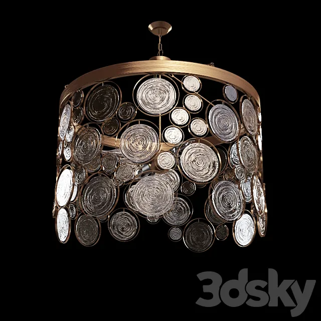 EMERY RECYCLED CHANDELIER EMERY RECYCLED INDOOR _ OUTDOOR GLASS CHANDELIER 3ds Max