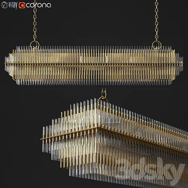 Emile Linear Chandelier Restoration Hardware 3ds Max
