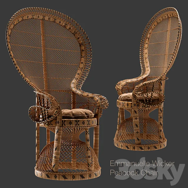 Emmanuelle Wicker Peacock Chair 3ds Max