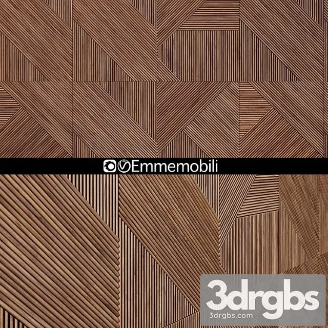 Emmemobili Stripes Boiserie Walnut Panels 3dsmax Download