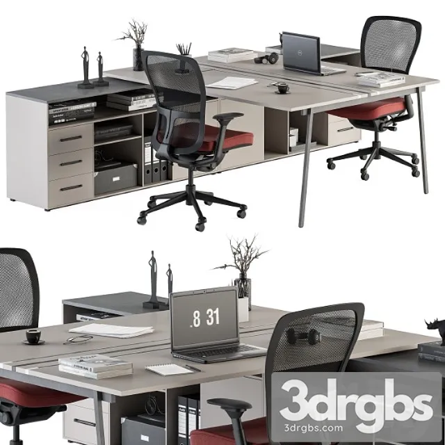 Employee Set Office Furniture 244 3dsmax Download