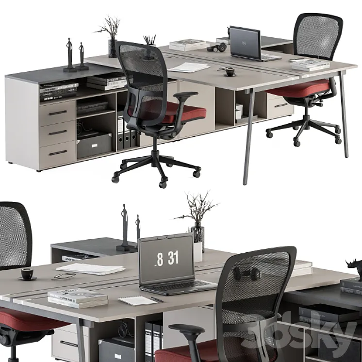 employee Set – Office Furniture 244 3DS Max