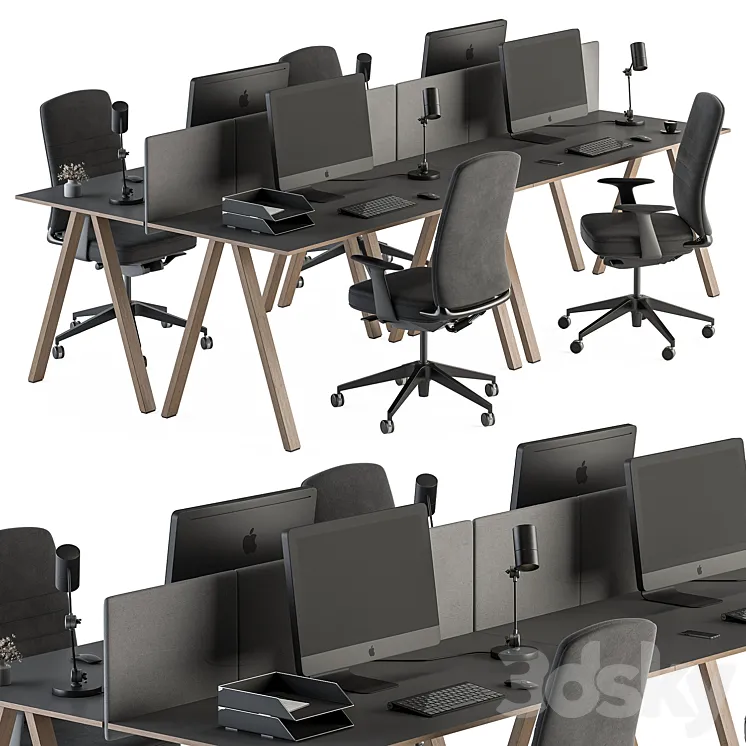 Employee Set – Office Furniture 346 3DS Max