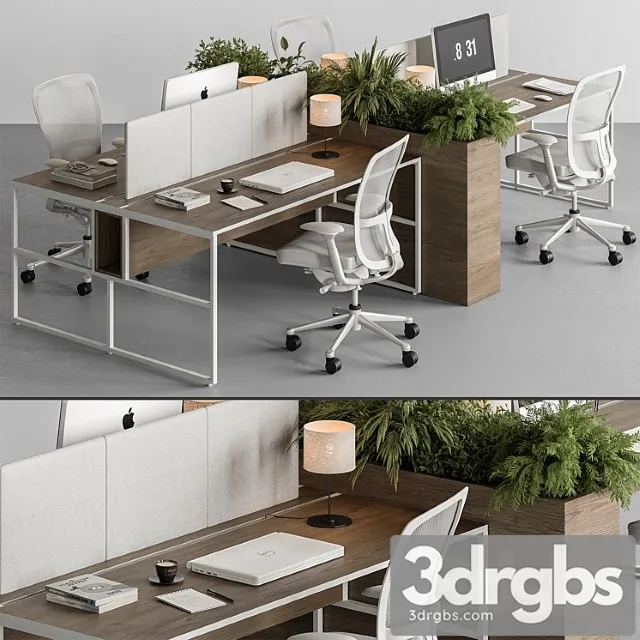 Employee Set Office Furniture 371 3dsmax Download