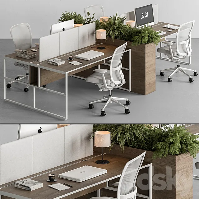 Employee Set – Office Furniture 371 3DSMax File